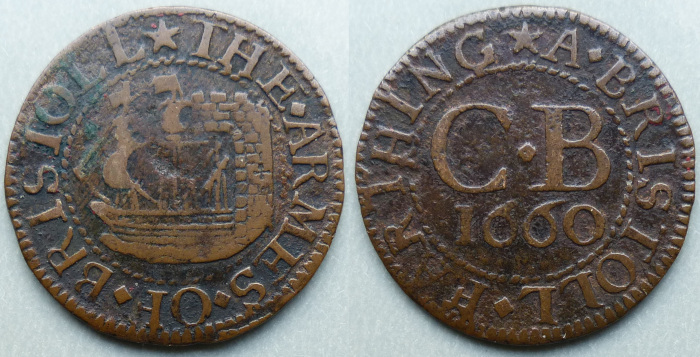 Bristol, city issue 1660 farthing N1512